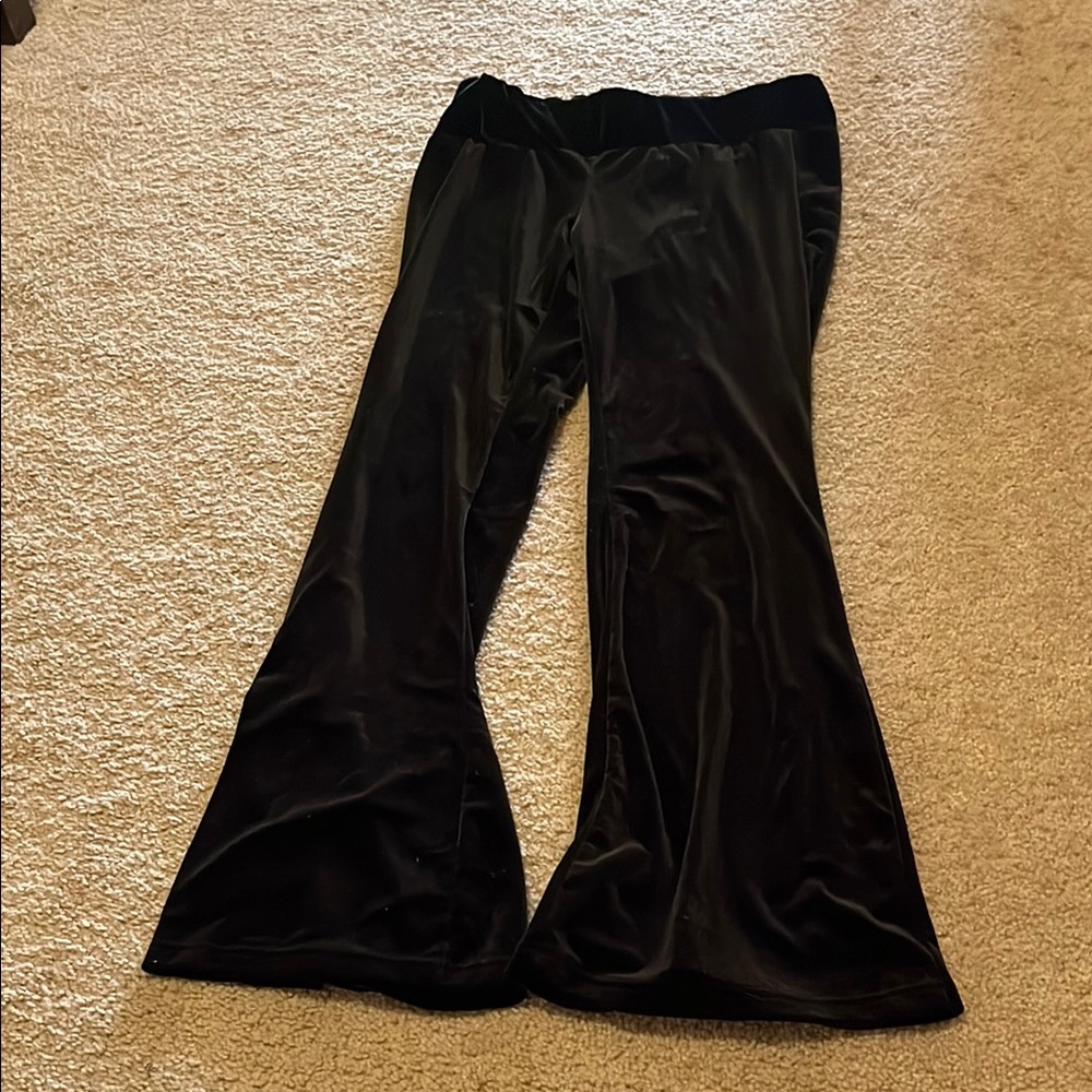 Black Velvet Flare Pants